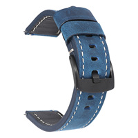 Correa de Reloj de Cuero de Primera Calidad, Estilo Vintage, de Cuero Crazy Horse, para Relojes Inteligentes, en Varios Colores y Tamaños