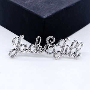 Accento minimalista Bling pietra bianca rivestita di Design Jack e Jill of America simbolo JJ spilla da donna jjjoa gioielli di moda Pin - Product Image 2