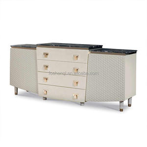 שיק אירופאי סִגְנוֹן ארון שולחן צדדי משיש ובסיס פלדה לריהוט טרקלין - Product Image 5