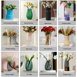 Vase en verre gaufré vintage, vase décoratif pour fleurs, pour décoration rustique de la maison, décoration d'étagère, décoration de mariage, vente en gros - Product Image 6