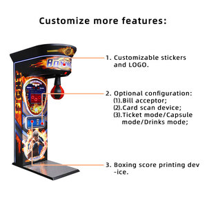 Coin-opearted Kick Boxing máy Bộ dụng cụ giá tốt nhất Arcade boxing Máy boxing Combo trò chơi máy với đầu đọc thẻ - Product Image 4