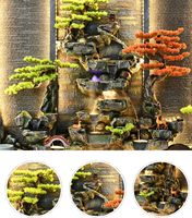 Fontaine murale à rideau d'eau en résine |   Décoration paysagère cascade de montagne, résistante à l'eau, pour hall d'hôtel, club, fontaine d'intérieur