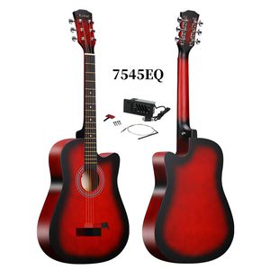 Vente en gros Zhuniao 38 '<span class=keywords><strong>Guitare</strong></span> électrique <span class=keywords><strong>semi</strong></span>-<span class=keywords><strong>acoustique</strong></span> 7545EQ ABS Bridge Avancement Cutaway Étudiant Tilleul Bois Mat - Product Image 5