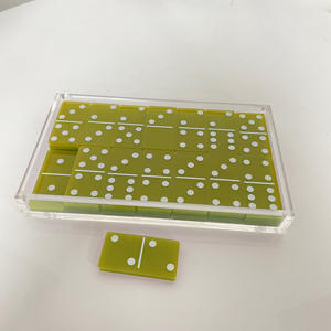 Nouveaux jouets pour enfants, dominos en acrylique à sublimation, double six, personnalisés, 28 pièces, jeu de dominos pour enfants, ensemble de dominos de luxe avec boîte de rangement - Product Image 4