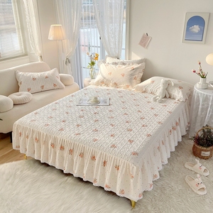 Accogliente gonna da letto 3 pezzi con stampa floreale trapuntata a molla - Product Image 3