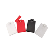 Logo personnalisé en gros 20ml bouteille de parfum désinfectant pour les mains en plastique vaporisateur poche carte de crédit plat