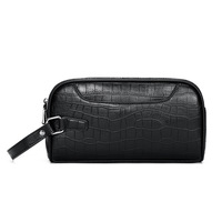 Sac à main pour homme à double fermeture éclair, motif crocodile, polyester, grande capacité, sac à main en cuir PU pour les affaires et les loisirs