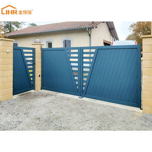 Puerta <span class=keywords><strong>de</strong></span> entrada <span class=keywords><strong>de</strong></span> acordeón deslizante para exteriores, cercado lateral negro <span class=keywords><strong>de</strong></span> alta calidad - Product Image 3