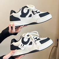Chaussures décontractées pour étudiants en mode, chaussures de plateforme pour femmes, baskets épaisses toutes occasions, lacets, tissu en maille respirant, chaussures d'automne et d'été
