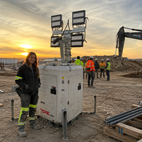 Schwerlast-Diesel-Mobiler Lichtmast 9m Vertikaler Mast Hydraulischer Beleuchtungsturm für Bergbau und Ölfelder