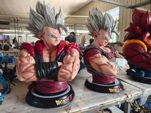 Statue de buste Super Saiyan Vegito grandeur nature 1:1 avec effet énergétique en résine et fibre de verre Dragon Ball Z - Product Image 6