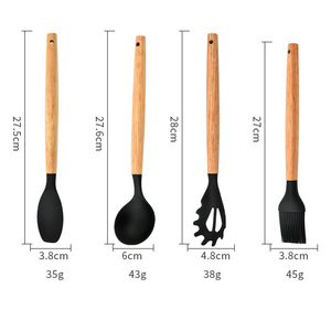 12 cái biểu tượng tùy chỉnh sản xuất chuyên nghiệp công cụ nhà bếp Silicone Đồ dùng nấu ăn thiết lập bền vững trong kho đồ dùng Bộ - Product Image 4