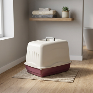 Italian-Made Durable & Hygienic PP <b>Plastic</b> Cat Litter Toilet with <b>Cover</b> Practical Pet Accessory - Product Image 2
