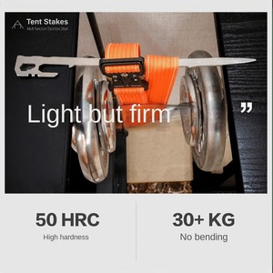 28cm Stainless Steel <b>Canopy</b> Tent Pegs Tent Nail <b>Camping</b> Stakes Multipurpose Bottle Opener Hiking Accessories - Product Image 4