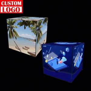 Support d'affichage publicitaire portable, boîte lumineuse en aluminium rotative à 4 faces avec montage facile - Product Image 1