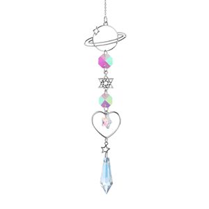 Campana de Viento de Cristal Plateado Estilo Ins, Atrapasueños con Colgante de Estrella, Luna y Sol, Adorno Decorativo para Ventana del Hogar - Product Image 6