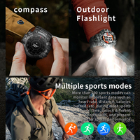 Nouvelle montre connectée d'extérieur LC21 avec lampe de poche, boussole, étanchéité IP68, suivi de la santé, tracker de fitness pour hommes