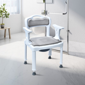 Elderly Commode <b>Chair</b> With Non-Slip <b>Padding</b> For Bathroom Use Modern Design White Color - Product Image 1