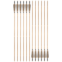 Flèches en bambou pour tir à l'arc avec plumes naturelles pour arcs traditionnels et recurves – Tiges de flèches en bambou