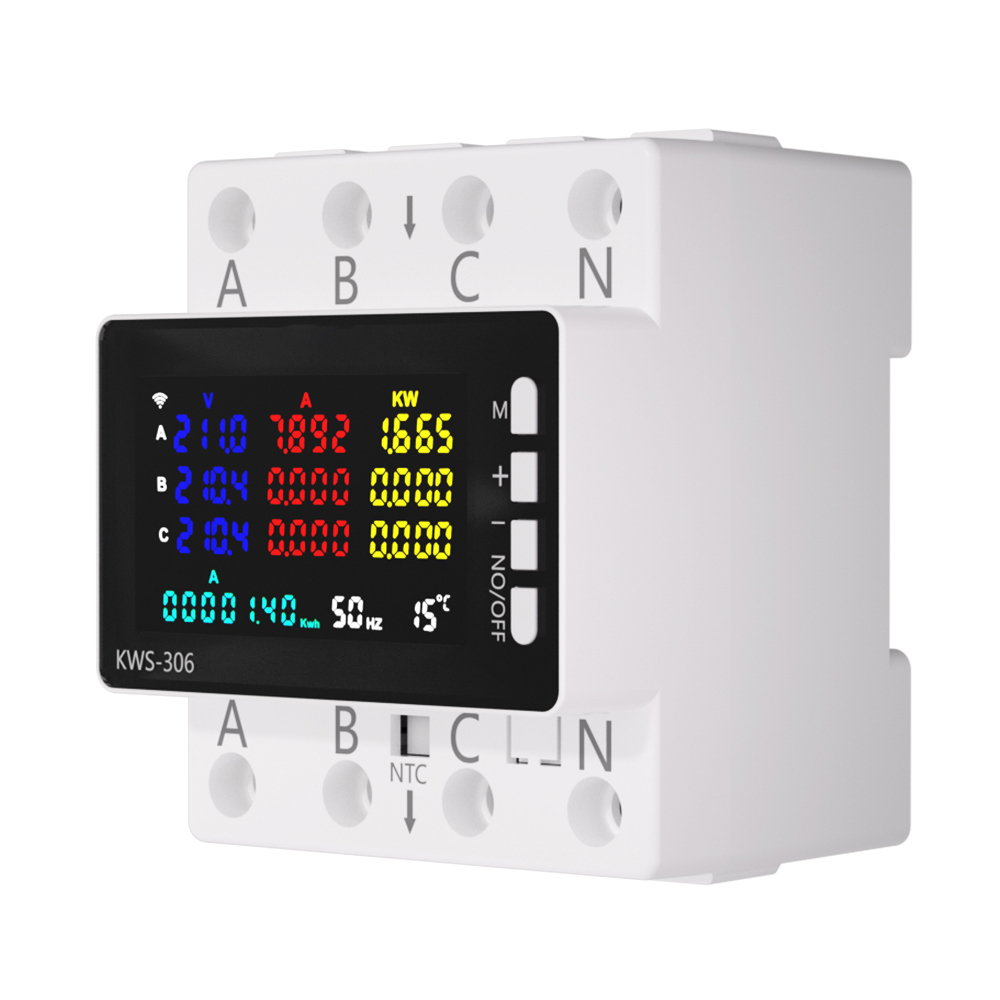 New Arrivals KWS-306 Three-<strong>Phase</strong> <strong>Digital</strong> Display Multifunctional <strong>Guide</strong> Voltage <strong>Ammeter</strong> Volt Amp Watt Meter Electricity Tester