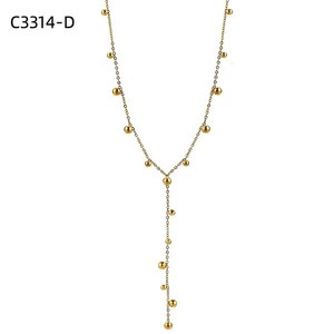 Collar Amy Amy Lariat, Plata 925, Bañado en Rodio, Cadena de Bolas, Estilo Minimalista, para Uso Diario de Mujeres - Product Image 4
