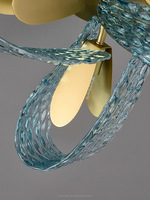 Luminaire moderne en verre bleu, design floral créatif, pour chambre à coucher, salle à manger, salon