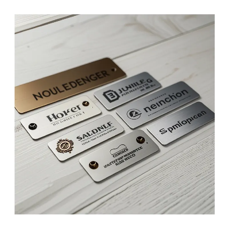 Asset Barcode QR Code Barcode placas de nombre Metal logo signos placa de identificación insignias con tornillos etiquetas adhesivas de aluminio