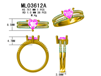 Bague double bande cœur en argent 925 avec zircon cubique, sertie à 4 griffes, pour femme, idéale pour fiançailles, promesse ou mariage
