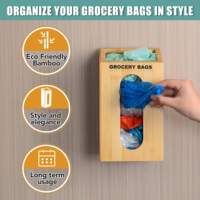 Boîte en bois distributeur de sacs poubelle support de sac en plastique support de sacs à ordures mural
