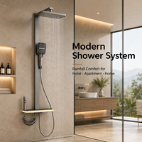 Ensemble de douche mural en aluminium, direct usine, avec système de douche pluie et douchette à main, pour salle de bain, extérieur et cuisine, OEM ODM