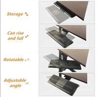 Plateau pour clavier et souris, style moderne, réglable, avec pince, texture ergonomique