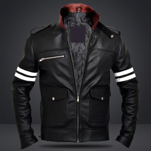 เสื้อแจ็คเก็ตหนังสตรีทแวร์กันลมรักษ์โลกสำหรับผู้ชาย รุ่น Alex Mercer Prototype - Product Image 3