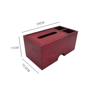 Solid Wood Multifunctional Tissue Box 24X12.5X11Cm Storage Organizer For Living Room Coffee Table Desktop - Product Image 1