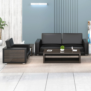 Conjunto de Sofás de Oficina Saint-Lee, Cuero PU, Esponja de Alta Densidad, Muebles de Recepción, Diseño Moderno - Product Image 2