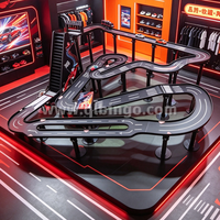 Piste de défi de course de billes gravitationnelles avec échelle électrique améliorée, piste métallique de flipper et obstacle rotatif, niveau 3.5 * 4