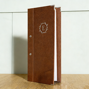 Porta Menús de Cuero Marrón de Alta Calidad, Tamaños A5, A4, 5.5x11 Pulgadas, con Tornillo, para Restaurante - Product Image 3