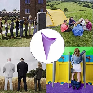 Sac à urine pliable en silicone réutilisable pour <span class=keywords><strong>femme</strong></span>, pour voiture, voyage, <span class=keywords><strong>urinoir</strong></span> d'urgence, toilettes de camping, entonnoir à pipi facile à transporter - Product Image 6