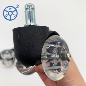 WBD 2 Zoll Schwarzes PU-Lenkrad für Büro Büro Rollstuhl/Lenkräder für Möbel - Product Image 5