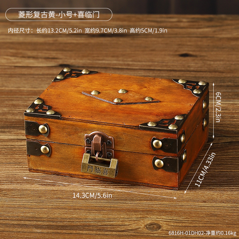 6816H-01DH02 Amarillo Retro con Diseño de Diamante - Tamaño Pequeño Xilinmen