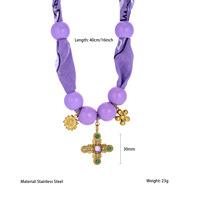 TikTok kalung syal sutra elegan untuk desain asli, kalung Choker manik-manik buatan tangan, liontin baja tahan karat bentuk kupu-kupu modis