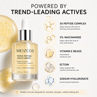 Sérum Triple Peptide Marque Blanche Niacinamide Vitamine E Perles Ectoïne Acide Hyaluronique Gouttes Visage Raffermissantes Hydratantes Éclatantes 30ml OEM ODM
