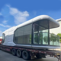 Cabane de villégiature en aluminium de luxe, type capsule spatiale, imperméable, préfabriquée, modulaire, pour station balnéaire