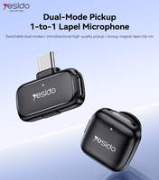 Microphone cravate à double mode magnétique puissant Yesido avec connecteur IP 1-vers-1 KR26