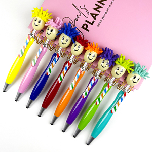 Bolígrafo con Logotipo Personalizado, Bolígrafo de Plástico con Diseño de Cabeza de Muñeca, Punta Creativa con Cara Sonriente, Ancho de Escritura de 1.0 mm, Regalo para Niños, Novedad - Product Image 4