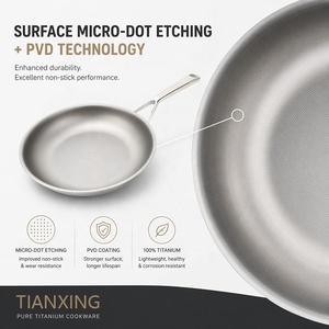 Poêle à frire antiadhésive en titane triple couche TIANXING avec micro-gravure, surface PVD sans revêtement, pour restaurant - Product Image 4