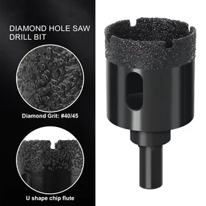 1 pièce Foret diamanté à sec 6-80mm, Scie cloche diamantée brasée pour béton, carrelage en porcelaine, céramique, pierre, verre - Product Image 2