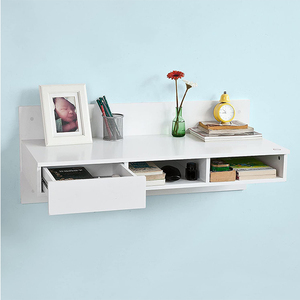 Wall Mounted <strong>Floating</strong> <strong>Desk</strong> in White - Product Image 4
