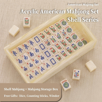 Jeu de Mahjong américain haut de gamme en acrylique semi-transparent avec supports de tuiles pour jeu de loisirs sur table en intérieur