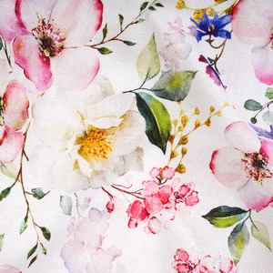 Digital Printed High Quality Low Price Polyester Look Linen Flax Single Jersey Knit Fabric for Clothing - Product Image 2