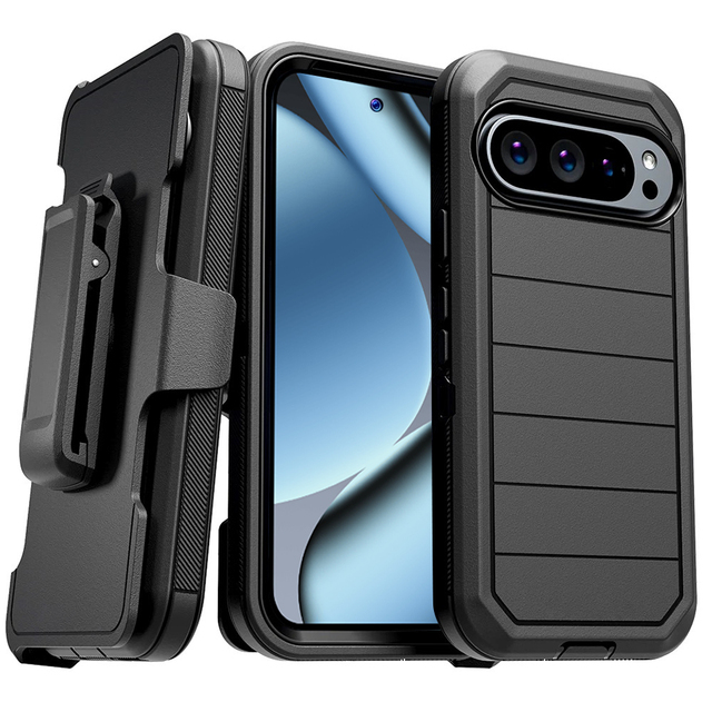 Heavy Duty Rugged Defender Case for Google Pixel 9/10/11 Pro with Holster Belt Clip Mobile Phone Shockproof Cover